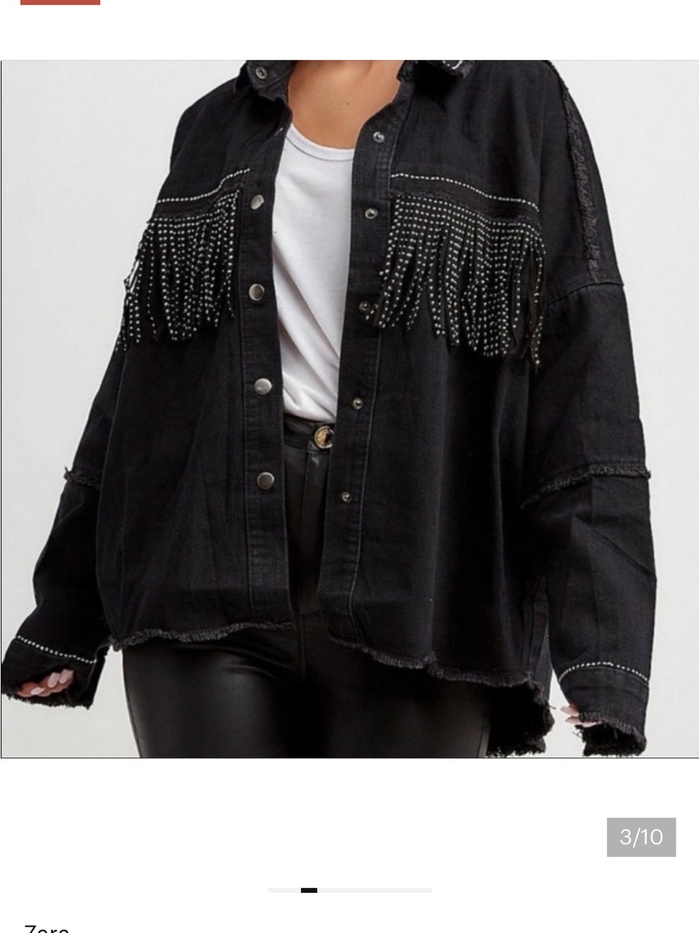 ZARA WESTERN Fringe Jacket with rhinestones oversized XS make offer! NWT